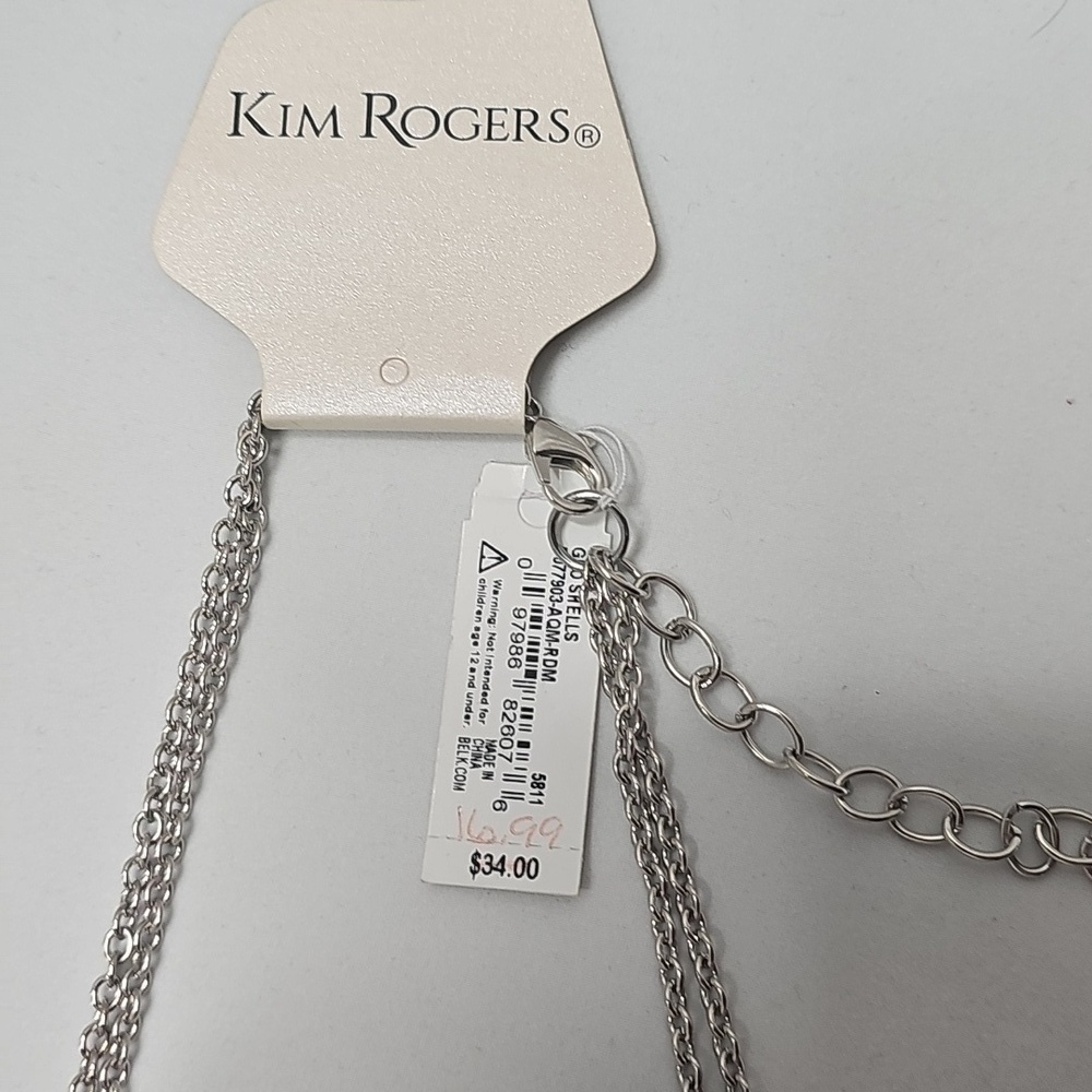 Vintage Kim Rogers Aqua and Silver Multi-Strand Necklace - Picture 3 of 4
